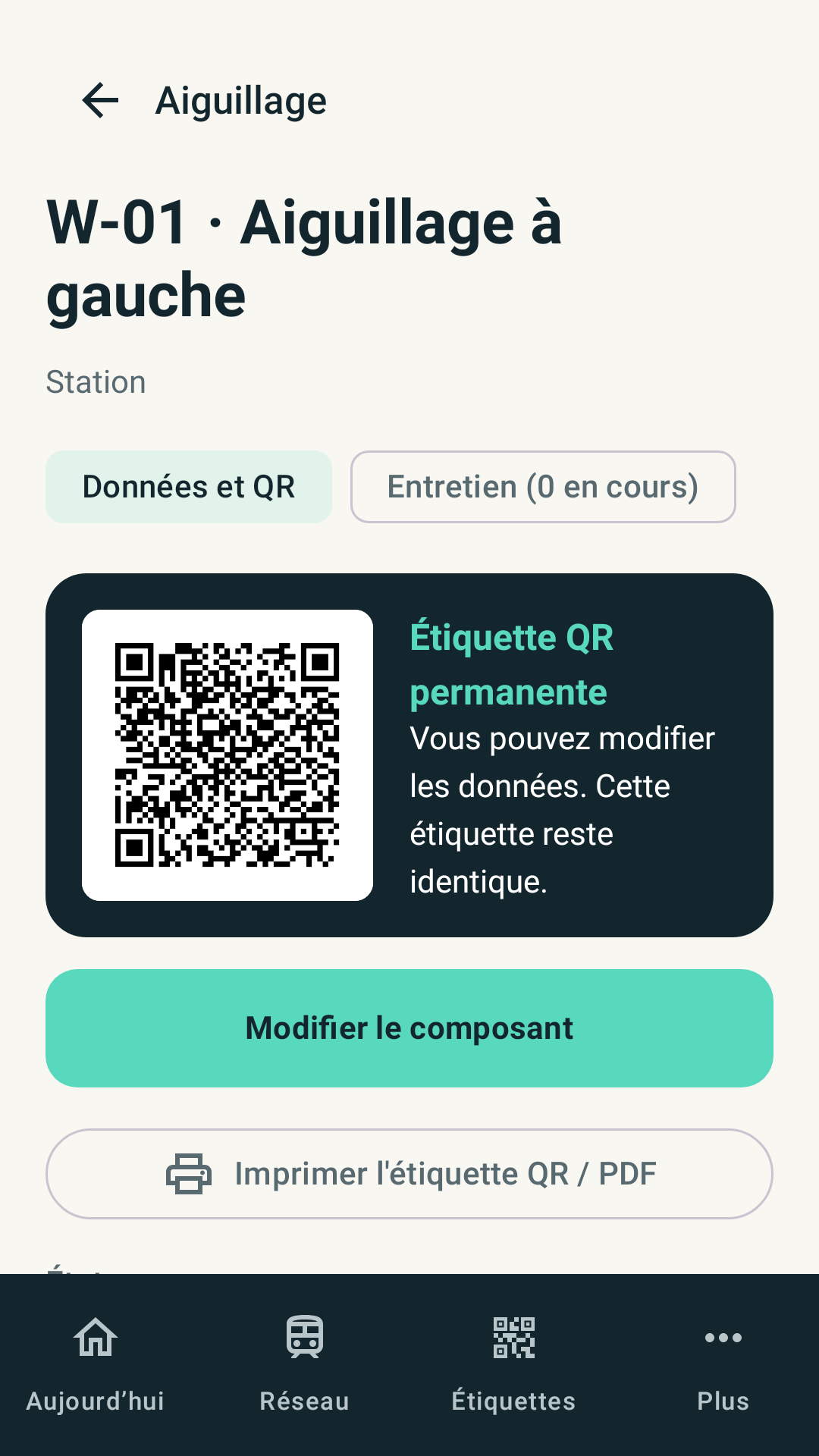 Étiquette QR permanente