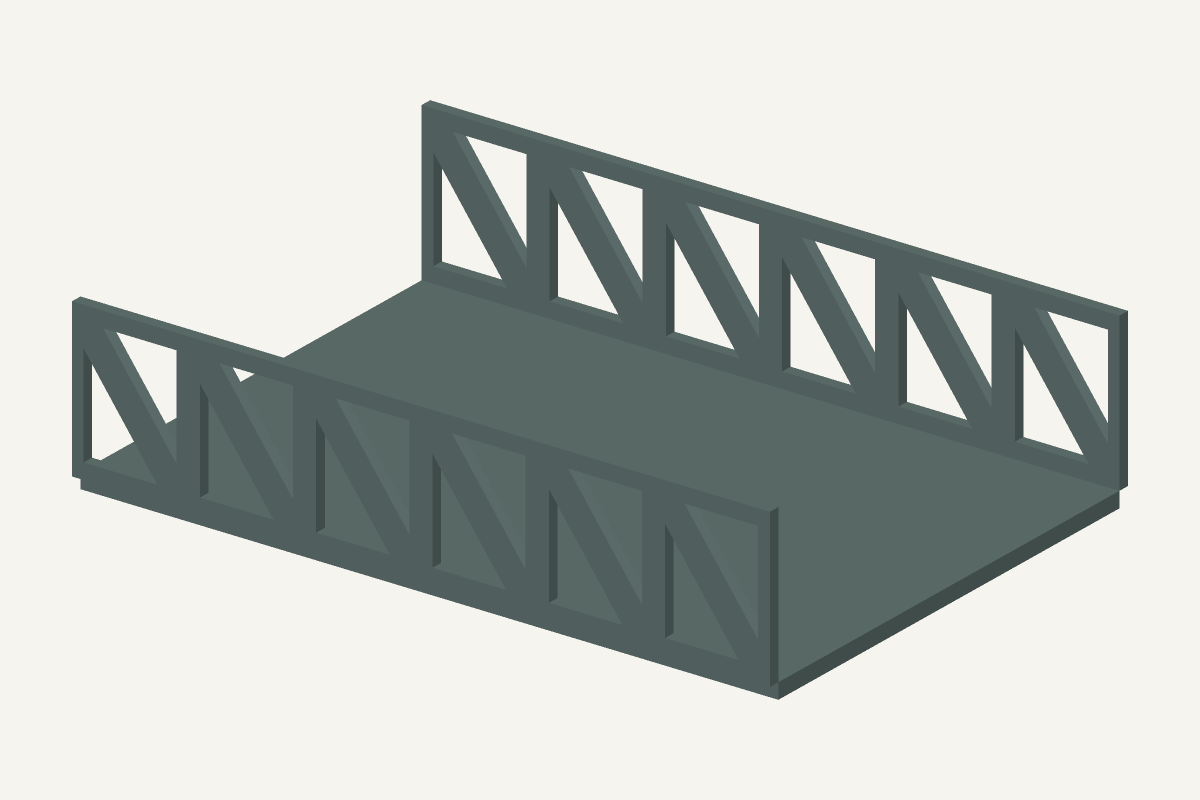 Puente de celosía recto