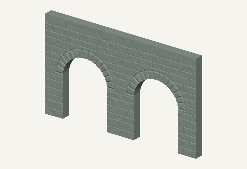 Portale doppio H0 · archi ribassati